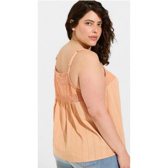 Torrid Women’s Orange Crochet Sleeveless Tank Top Size 2 (18-20) NWT - Picture 4 of 7